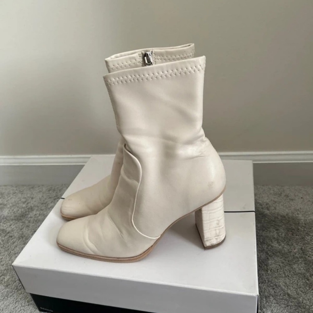Dolce Vita Off-White Heeled Boots